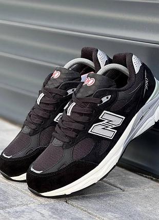 Черные мужские кроссовки new balance 990 usa black white termo x нью беланс 41