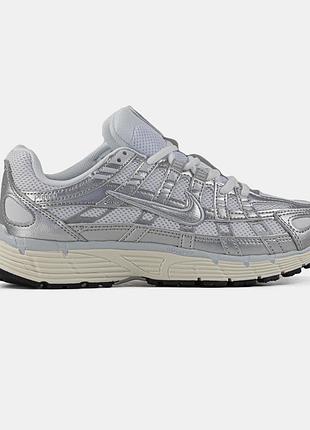 Серебристые кроссовки унисекс nike p-6000 silver х найк 39