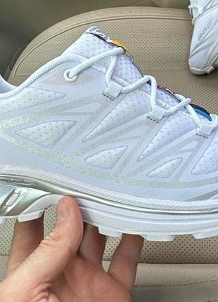 Белые кроссовки унисекс salomon xt-6 cab white silver х саломон 38