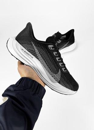 Чорні кросівки унісекс nike air pegasus road running black white х зум 39