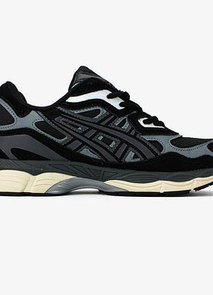 Чорні кросівки унісекс asics gel nyc black graphite х ассікс 43