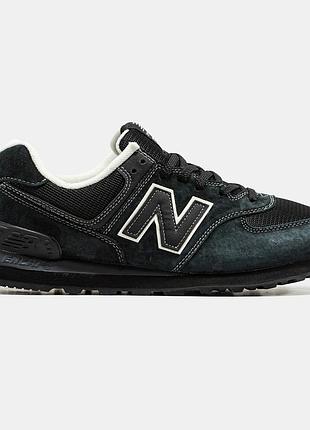 Чорні кросівки унісекс new balance 574 black white х нью беланс 43