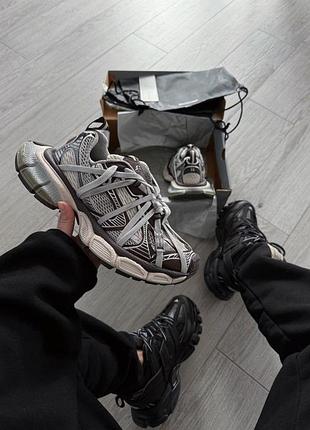 Сірі кросівки унісекс balenciaga gb 3xl extreme laces b trainers in grey brown x баленсіага 3xl 42