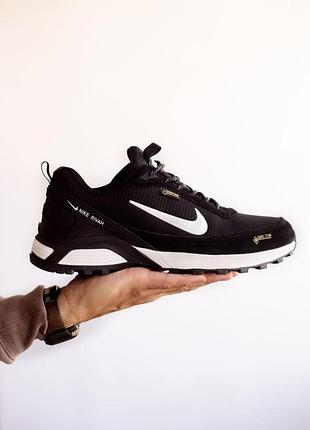 Черные мужские кроссовки nike rivah black white gore-tex winter fur x эйр форс 44