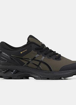 Черные кроссовки хаки asics gel kayano 27 gore-tex khaki black х ассикс 43