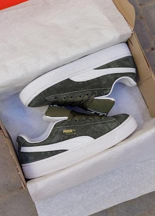 Зелені жіночі кросівки puma suede xl green white х пума 36