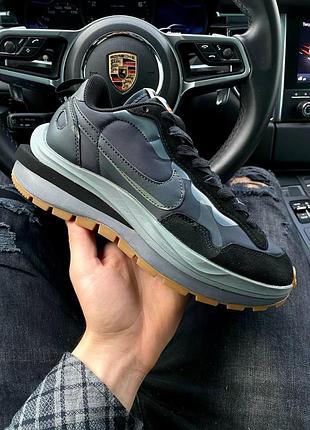 Черные кроссовки унисекс nike sacai vaporwaffle sport fuschia х сакай 38