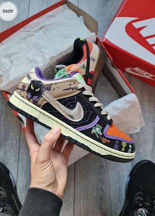 Бежеві кросівки унісекс nike sb dunk low halloween custom х данк 45