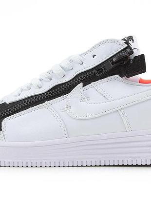 Білі кросівки унісекс nike lunar force 1 low acronym white bright crimson х найк ейр форс 37