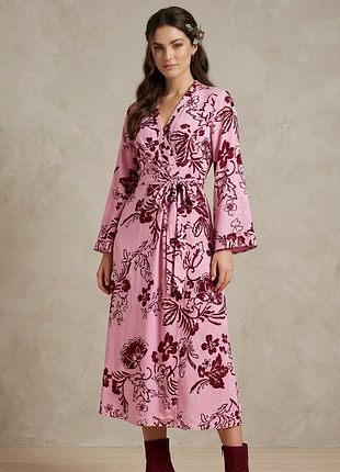 Длинное красивое розовое платье river island