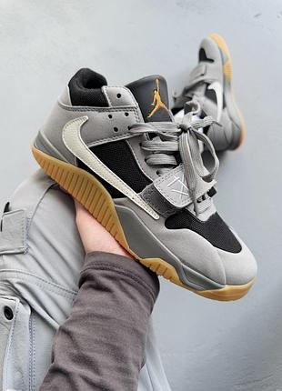 Мужские серые кроссовки nike air jordan cut the check travis scott grey black white х джордан 41