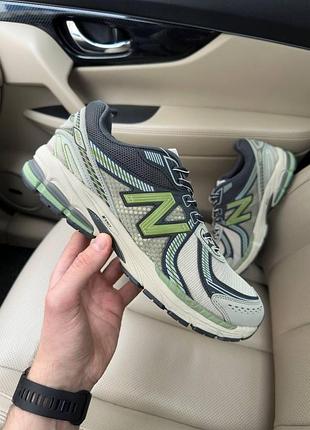 Бежеві чоловічі кросівки new balance 860 v2 beige green black х нью беланс 41