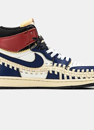 Мужские белые кроссовки nike air jordan 1 retro union l.a blue white red х джордан 41