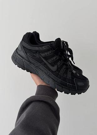 Чорні кросівки унісекс nike p-6000 triple black х найк 41