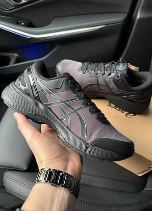 Черные мужские кроссовки asics gel kayano 27 black grey gore-tex х ассикс 41