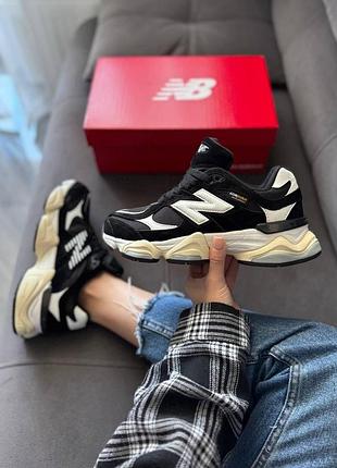 Чорні кросівки унісекс new balance 9060 black white cordura winter termo x нью беланс 44