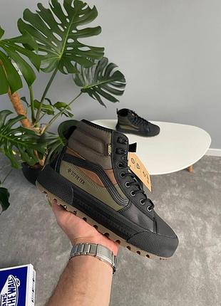 Чорні чоловічі кросівки vans old skool mte 1 gore tex hi black khaki х ванс 46