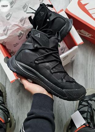 Чорні кросівки унісекс nike acg air terra antarktik gore-tex black winter fur х найк 41