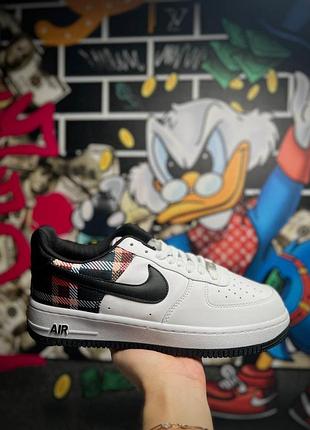 Мужские белые кроссовки nike air force 1 low white black х найк эйр форс 45