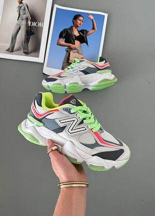 Замшевые светлые кроссовки new balance 9060 glow х нью беланс 42