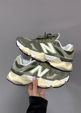 Замшевые кроссовки хаки new balance 9060 dark army х нью беланс 45