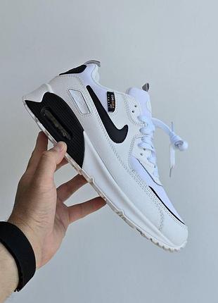 Мужские белые кроссовки nike air max 90 cordura white black х эйр макс 44