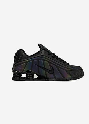Черные кроссовки унисекс nike sportswear shox r4 se lemon twist х шокс 45