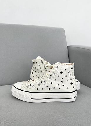 Жіночі бежеві кросівки converse chuck taylor all star high beige black х конверс 40