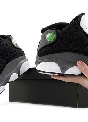 Мужские черно-белые кроссовки nike air jordan 13 black flint х джордан 45