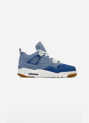 Голубые кроссовки унисекс nike air jordan 4 retro denim worn blue х джордан 36