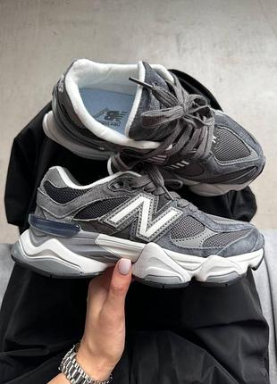 Серые кроссовки унисекс new balance 9060 grey white х нью беланс 43
