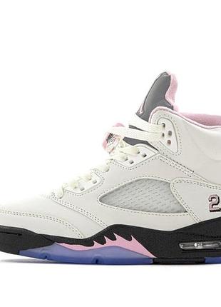 Женские белые кроссовки nike air jordan 5 retro 35th anniversary white х джордан 36