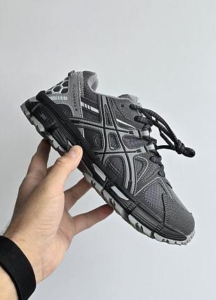 Сірі кросівки унісекс asics gel kahana 8 grey black termo winter х ассікс 38