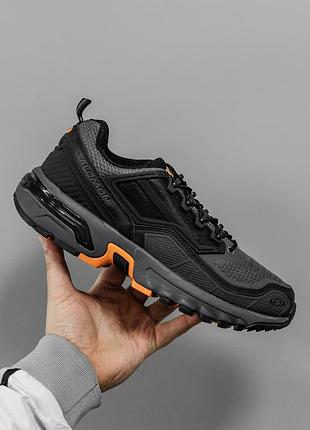 Чоловічі чорні кросівки salomon acs gore-tex black grey orange winter termo х саломон 45