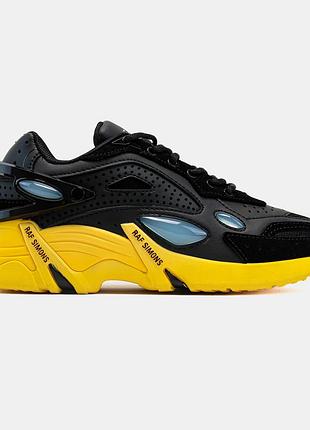 Черные кроссовки унисекс adidas raf simons cylon 21 black yellow х раф саймос 37