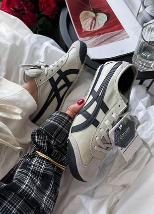 Белые кроссовки унисекс asics onitsuka tiger mexico 66 white blue х асикс 41
