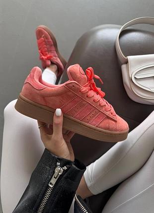 Жіночі замшеві кросівки adidas campus peach gum pink x адидас кампус 38