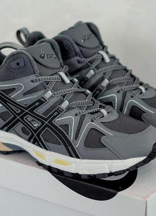 Сірі кросівки унісекс asics gel kahana 8 grey fur winter х ассікс 38