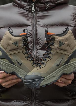 Мужские кроссовки хаки nike acg air zoom gaiadome gtx gore-tex khaki winter fur х найк 43