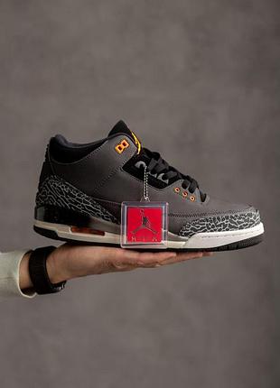 Мужские серые кроссовки nike air jordan 3 retro fear pack 2023 grey х джордан 45