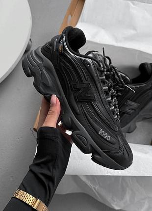 Чорні кросівки унісекс new balance 1000 black cordura х нью беланс 38
