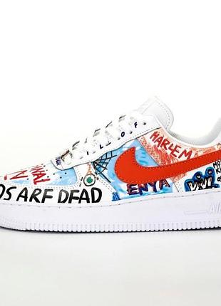 Різнокольорові найк ейр форс унісекс nike air force graffiti harlem 38