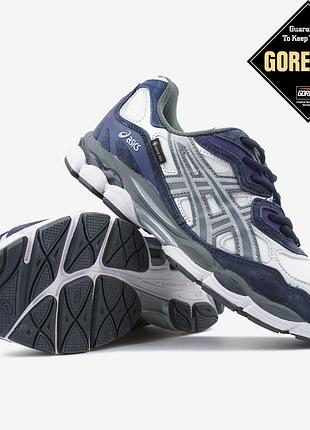Білі чоловічі кросівки asics nyc gore-tex navy steel winter termo х асікс 40