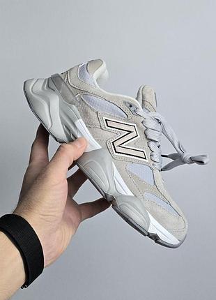 Сірі кросівки унісекс new balance 9060 gore-tex sand light grey winter termo x нью беланс 43