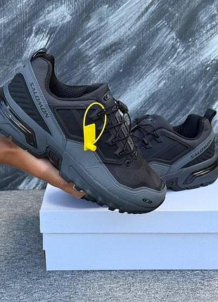 Чоловічі чорні кросівки salomon acs gore-tex black grey winter termo х саломон 45
