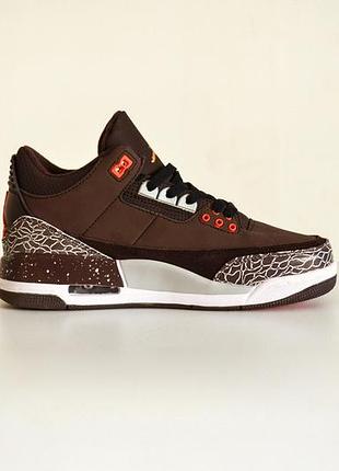 Мужские кроссовки nike air jordan 3 retro fear pack brown white х джордан 45