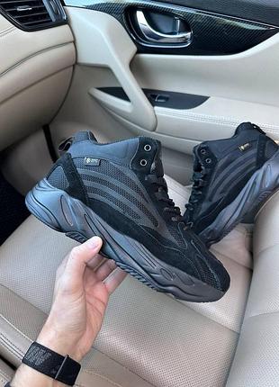 Черные замшевые кроссовки унисекс adidas yeezy boost 700 black winter fur x буст 40