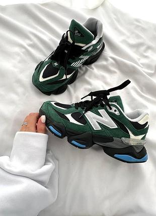 Замшеві зелені кросівки new balance 9060 forest green х нью беланс 41