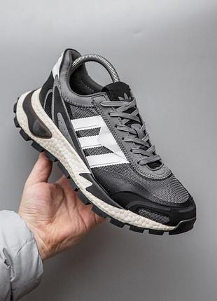 Чоловічі сірі кросівки adidas retropy p9 grey black white х адідас ретропі 40