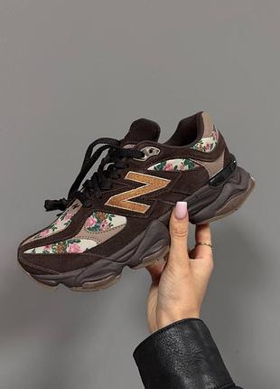 Женские коричневые кроссовки new balance 9060 atmos pink х нью беланс 40